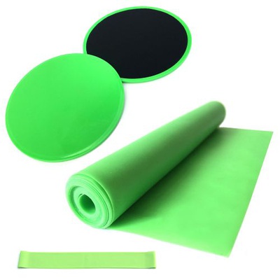 Generic 4pcs Yoga Equipment Set Discs Core Sliders Resistance Loop